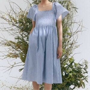 Madewell Lucie Dress Blue Striped